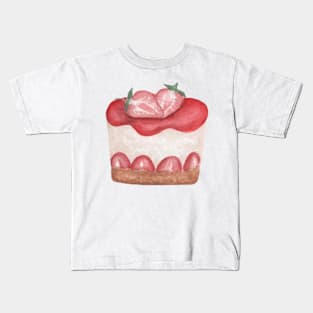 Strawberry pie watercolor Kids T-Shirt